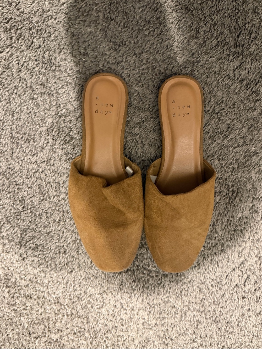 a new day Tan Suede Slip-On Mule Slides